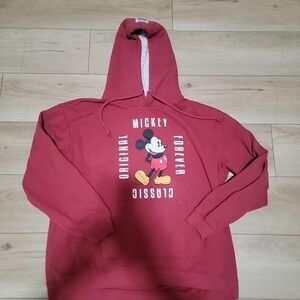 Disney Women's Red and Burgundy Hoodie